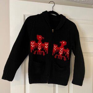 Womens Vintage Cowichan Zip Up Sweater